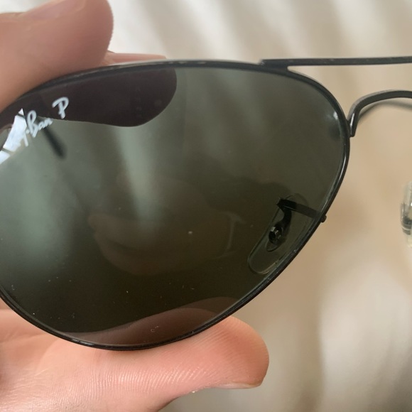 Ray-Ban Aviator Sunglasses-Black Frame/Polarized main image 4